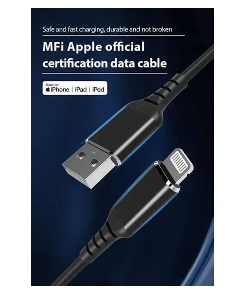 Apple MFI Certified USB A to Lightning Cable 2M