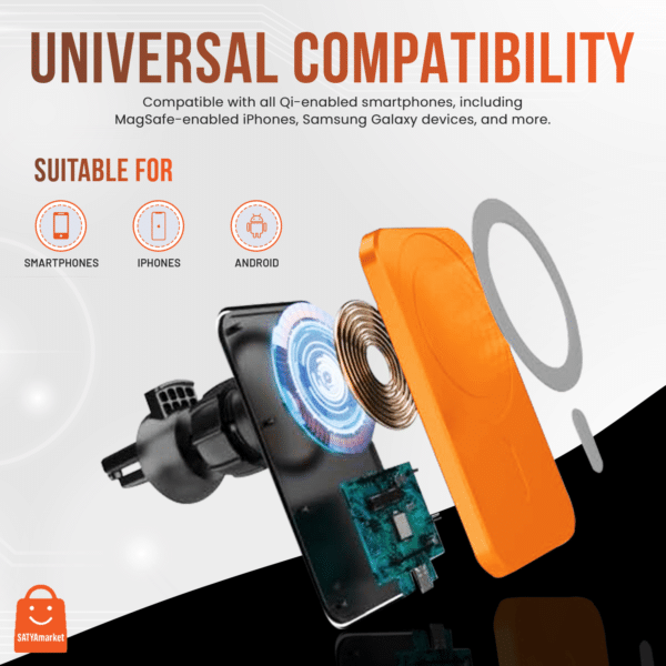 15W Wireless Magnetic Car Charger in Sydney