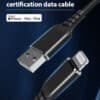 Apple MFI Certified USB A to Lightning 1M Charging Cable