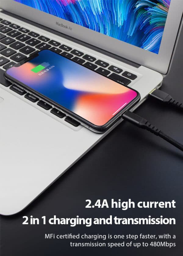 Apple MFI Certified USB A to Lightning 1M Charging Cable