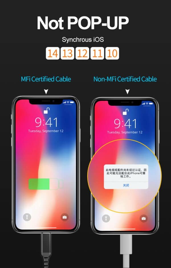 Apple MFI Certified USB C to Lightning Cable