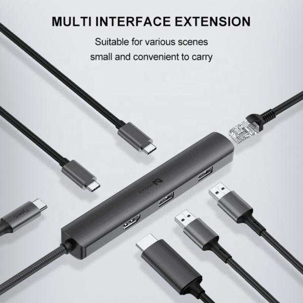 SATYAmarket 6 in 1 Hub USB 3.0 and 2 USB-C ports