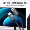 SATYAmarket 4K Displayport Male to HDMI/Male Cable