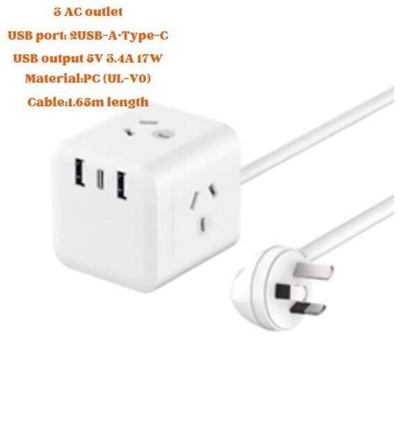 SATYAmarket 6 in 1 Cube Power Board with USB Charging Outlets