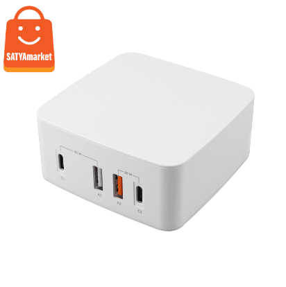 SATYAmarket 65W 4 port Charging Station USB A and C Ports