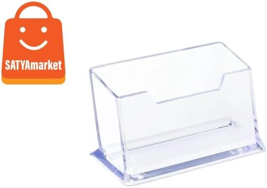 SATYAmarket 2 / 4 / 8 Pack Clear Business Card Holder, Acrylic Business Card Holder Stand for Desk, Plastic Photo Card Holder Stand for Home Office Desktop Countertop