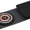 3 in 1 W-127 Wireless Fast Charging Station,15W Foldable Wireless Charger Pad Mat for Apple watch all series Iphone And Airpods, Android Smartwatch Portable charger, Strong Magnetic Attraction (Black) 1