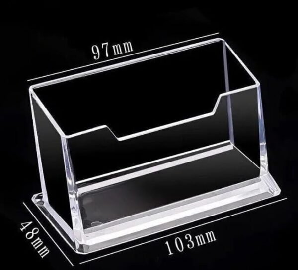 SATYAmarket 2 / 4 / 8 Pack Clear Business Card Holder, Acrylic Business Card Holder Stand for Desk, Plastic Photo Card Holder Stand for Home Office Desktop Countertop 4