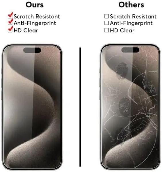 Tempered Glass Screen Protector for iPhone 15/14/13/12/11/XR - 9H Hardness, Bubble Free, Scratch Free, Easy to Install Premium Shield for Your Mobile Phone Screen Protection 4