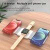3in1 Magnetic Wireless Charger Foldable Mat Pad for Apple iPhone AirPods iWatch Android, Apple Watch All Series Android and Airpods Lightweight Portable Charger, Strong Magnetic Attraction 3