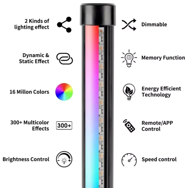 SATYAmarket LED Floor Lamp, Smart RGB Corner Light with App and Remote Control 4