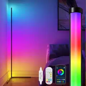 SATYAmarket LED Floor Lamp, Smart RGB Corner Light with App and Remote Control 8