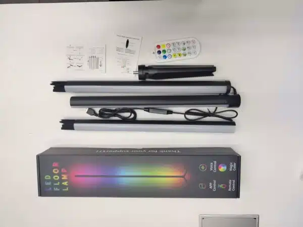 SATYAmarket LED Floor Lamp, Smart RGB Corner Light with App and Remote Control 1