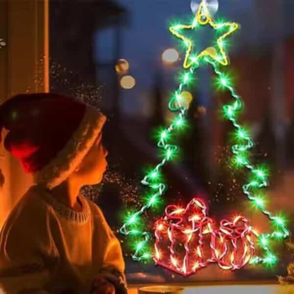 SATYAmarket Christmas Tree Metal Star – Festival LED Lights, Battery Operated, 8 Modes, Indoor and Outdoor Decoration 1