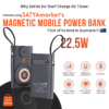SATYAmarket 3-in-1 Magnetic Wireless Charger Power Bank 10000mAh, Multi Charging, 22.5watt