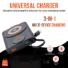 SATYAmarket 3-in-1 Magnetic Wireless Charger Power Bank 10000mAh, Multi Charging, 22.5watt