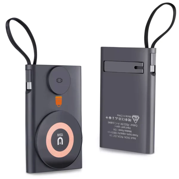 SATYAmarket 3-in-1 Magnetic Wireless Charger Power Bank 10000mAh, Multi Charging