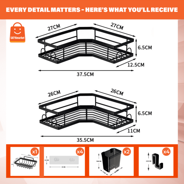 SATYAmarket Shower Caddy Corner Shelf