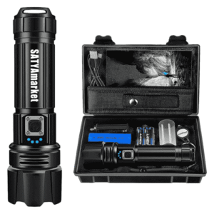 LED Flashlight Super Bright Rechargeable Torch Light – Waterproof, Zoomable, Tactical Flashlight with USB Charging