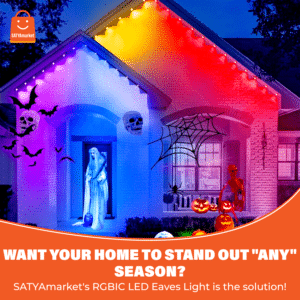 SATYAmarket Tuya WiFi RGBIC Eaves Light 15pcs Smart Outdoor LED Alexa Music Sync