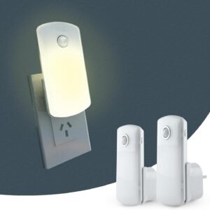 2 Pack Smart LED Night Lights Indoor Plug in with Motion Sensor, Portable Light for Kitchen, Bathroom, Corridor, Hallway, Stair, Kids Bedroom, Baby Room