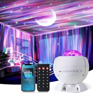 Galaxy Projector for Bedroom, Aurora Northern Lights Projector with Music Speaker, White Noise Night Light Galaxy Projector for Home Decor Bedroom, Gifts for Kids, Adults